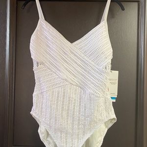 NWT Contours Shapewear White Swimsuit Coco Reef 12